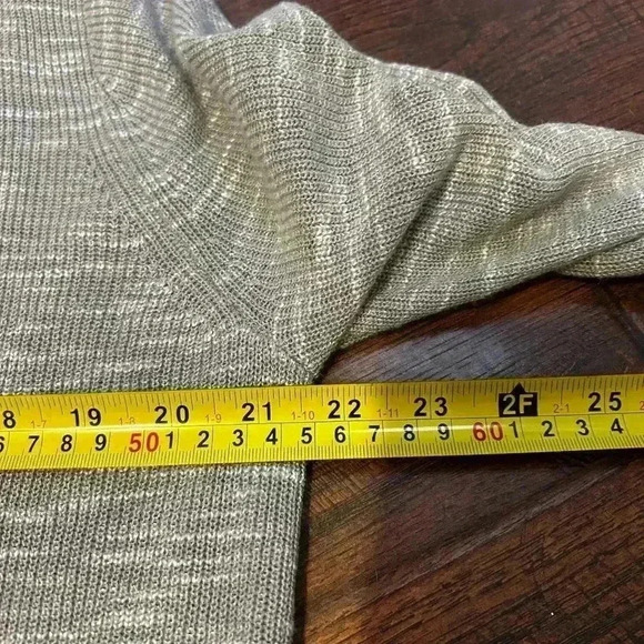 J. Jill‎ Women’s Petite Lg Linen Blend Heathered Grey Open Front Ribbed Cardigan - Picture 8 of 10